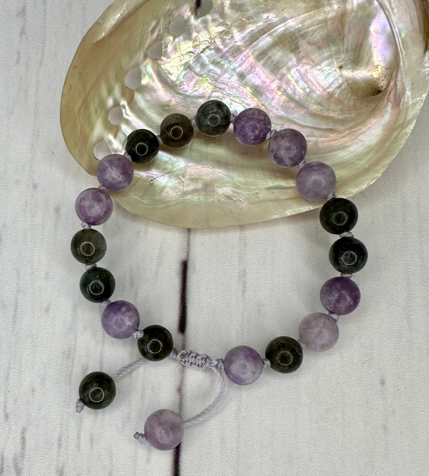 Lepidolite and Labradorite Wrist Mala 📿